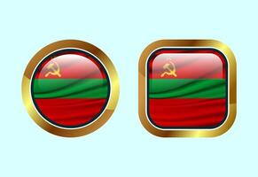 Glossy flag button of Transnistria, High quality web button design vector