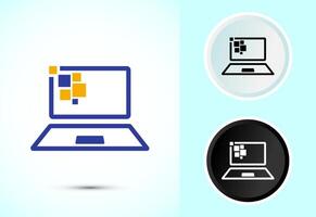 Information technology icon design illustration. Digital tech icon vector