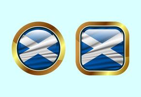 Glossy flag button of Scotland, High quality web button design vector