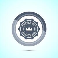 premium quality badge icon design illustration. Gray Color Button Design vector
