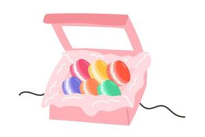 Colorful Macarons in an Open Box vector
