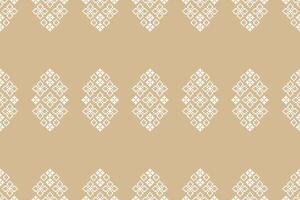 Pixel art of cream brown background ethnic pattern wallpaper fabric pattern decor design. vector