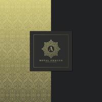 elegant gold pattern card design vector