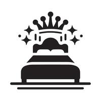 Professional Queen Bed Silhouette Graphics for Marketing and Design vector