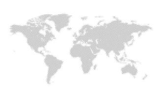 World map and continents from dots on white background. World map from points. vector