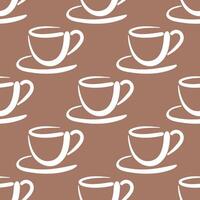 Endless Cup Outline Drawing Pattern vector