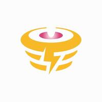 Energy logo concept with unique power icon vector