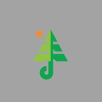 Pine Tree Logo with an icon that becomes your company identity vector