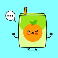 An orange juice character with a speech bubble vector