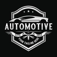 workshop logo, vintage style for car workshop. vector