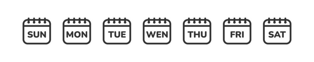 Week day icon. Calendar date. vector