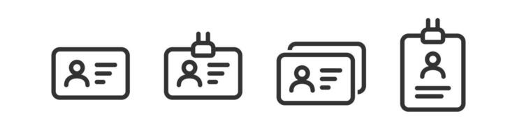 Identity card icon. Id badge. Identification pass. Person photo, information. Security access. vector