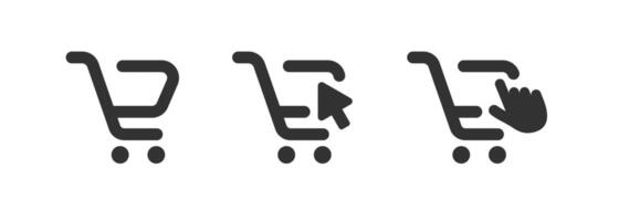 Shopping cart icon. Mouse click in the online store. Buy retail. Supermarket basket. vector