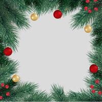 Christmas background with fir tree template vector