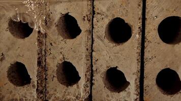 Stacks of concrete blocks. Building material concrete block on the site video