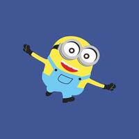 cute run minion vector