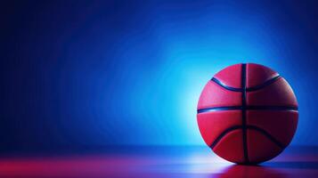 Basketball on a vibrant blue and red background photo
