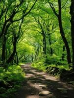 Lush Green Forest Path photo