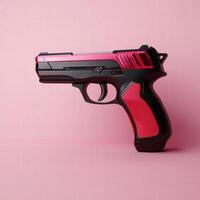 Stylized handgun on pink background photo