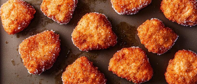 delicioso hecho en casa empanizado y frito pollo pepitas foto