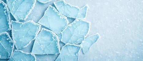 Frozen ice texture with frost patterns photo