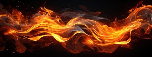 Fiery Flames Swirling in the Dark photo