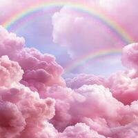 Dreamy rainbow clouds in the sky photo