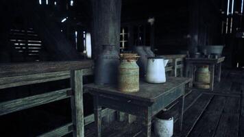 A collection of decorative jars on a rustic wooden table video