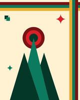 Geometric design of book cover and christmas theme background. vector