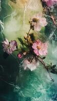 Blooms preserved between sheets of wax paper, photorealistic photo