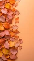 Leaf shapes creating border design in sequence, photorealistic photo