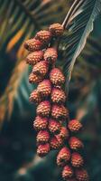 Bulbophyllum growing on a tree fern mount, wallpaper art photo
