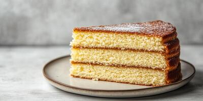 Gluten-free cake with visible layers and minimal decorations on top, food setting photo