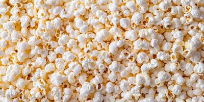 Kettle corn in a pile, showing popped kernels with a consistent appearance, meal photography photo