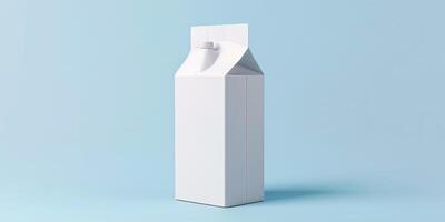 Carton of yogurt drink with a spout and twist-off cap, positioned on a plain surface, culinary photography photo