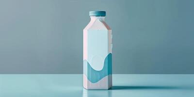 Carton of probiotic yogurt drink with a peel-off seal, displayed on a flat surface, food photography photo