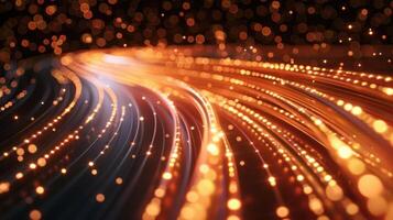 A vibrant abstract design featuring flowing lines and glowing particles. photo
