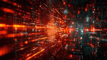 A digital abstract representation of data flow and connectivity in a tech environment. photo