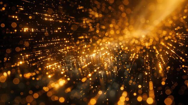A vibrant display of golden particles creating a dynamic, shimmering effect. photo