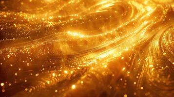 A shimmering golden wave with sparkling particles, evoking a sense of luxury and elegance. photo