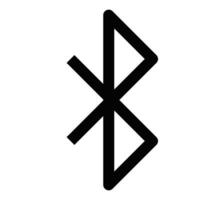Simple line icon of the Bluetooth symbol, representing wireless communication technology for device connectivity. Editable stroke. vector