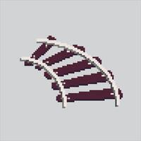 Pixel art illustration Railway Train. Pixelated Train Path. Railway Train Path List icon pixelated for the pixel art game and icon for website and game. old school retro. vector