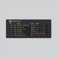 Pixel art illustration Departure Board. Pixelated Departure List. Airport Departure Board List icon pixelated for the pixel art game and icon for website and game. old school retro. vector