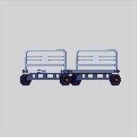 Pixel illustration Baggage Trailer. Pixelated Airport Trailer. Baggage Airport Trailer icon pixelated for the pixel art game and icon for website and game. old school retro. vector