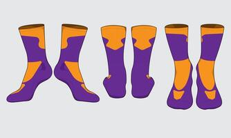 Socks template different angles vector