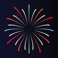 Simple Curve Colorful Firework Icon for New Year vector