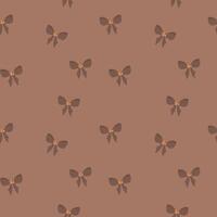 Ribbon bow with gold knot seamless pattern. Background in mocha hues, color of the year 2025 vector