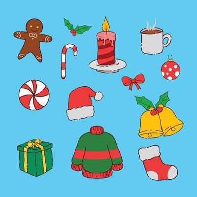 Christmas element collection illustration