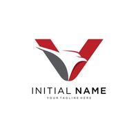 Initial V eagle logo design vector