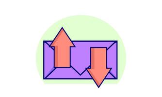 illustration mail message icon envelope concept on background vector